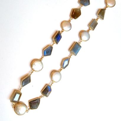 COLLIER en argent doré (vermeil) 925°/°°...