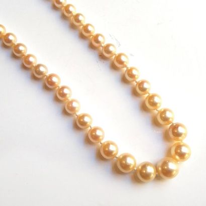 COLLIER de perles en chute, fermoir en or...