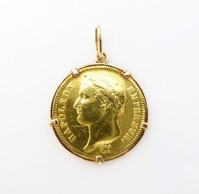 PENDENTIF pièce Napoléon 40 francs or, année...
