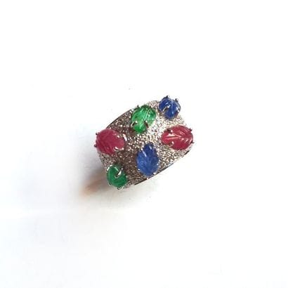 BAGUE BANDEAU en or gris 18K (750/°°) sertie...