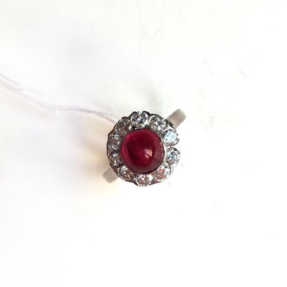 BAGUE MARGUERITE en or gris 18K (750/°°)...