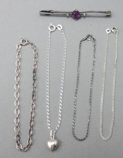 LOT en argent à 925/°° composé de: 4 bracelets,...