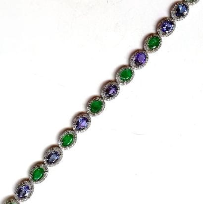 BRACELET articulé en or gris 18K (750/°°)...