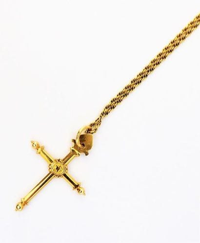 CHAINE en or 18K (750/°°) maille corde ornée...