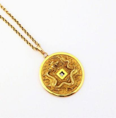 CHAINE en or 18K (750/°°), maille jaseron...