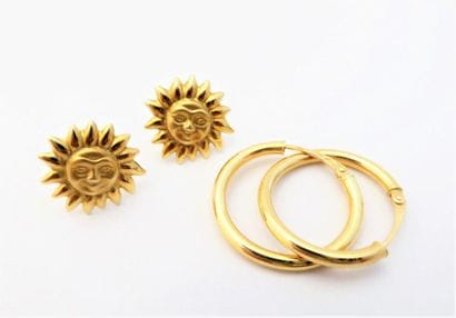 Lot de 2 PAIRES DE BOUCLES D’OREILLES en...