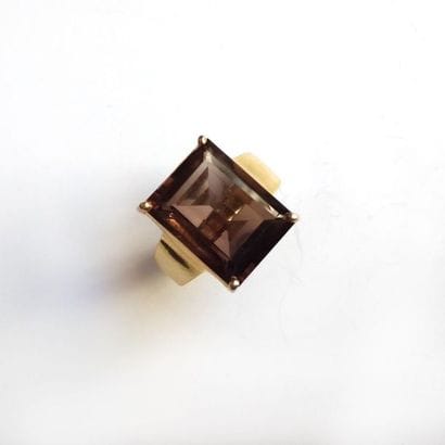 BAGUE en argent doré (vermeil) 925/°° sertie...