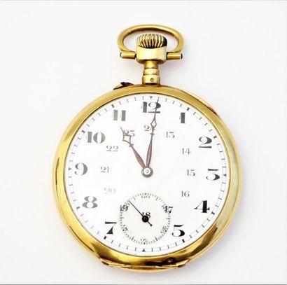 MONTRE A GOUSSET en or 18K (750/°°), cadran...
