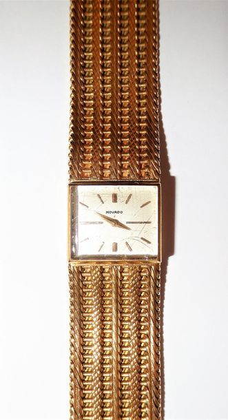 MOVADO. BRACELET MONTRE DAME en or 18K (750/°°),...