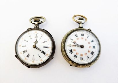 LOT de 2 montres à gousset en argent (925/°°)...