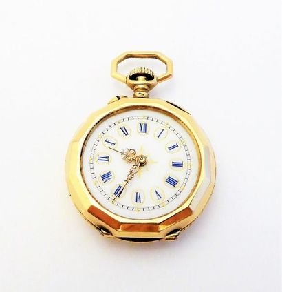 MONTRE DE COL en or 18k (750/°°), cadran...