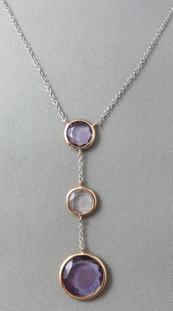 PENDENTIF en or 18k jaune et gris (750/°°),...