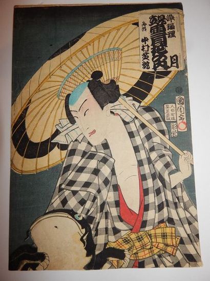 Lot de 5 estampes : Kunichika, Tokoyuni,...