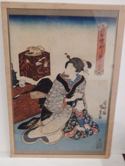 Kunisada. Oban tate-e, série “TOSEI NO GAKUSA”...