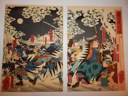 Yoshitsuya. Deux pages d’un triptyque « gishy...