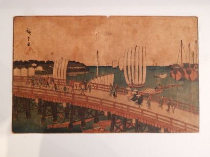 Hiroshige. Toto Meisho, le pont à Eitai à...