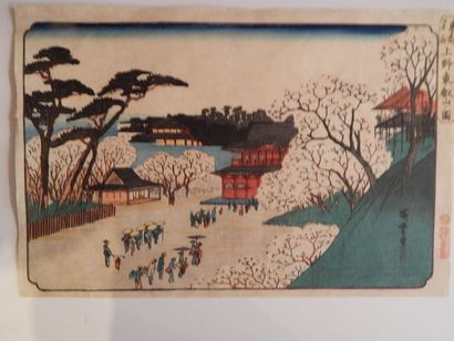 Hiroshige. Edo Meisho. Ueno le temple To...