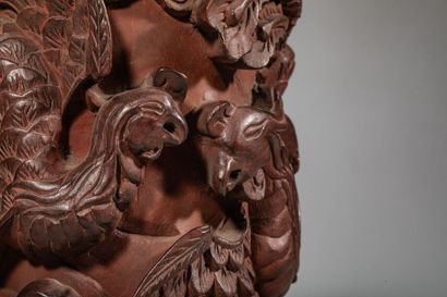 Bitong porte-pinceaux en bois, sculpté de...