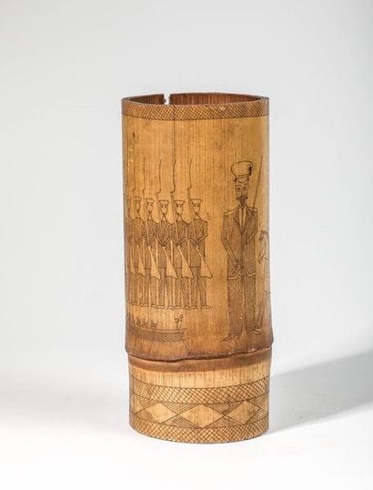 Bitong porte-pinceaux en bambou, sculpté...