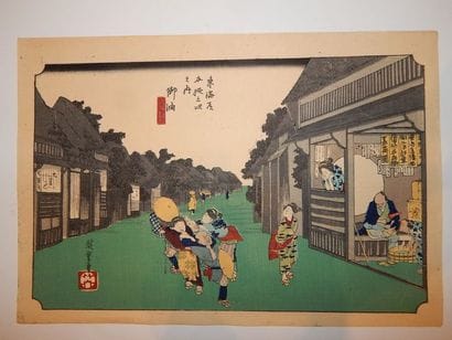 Hiroshige, série de 53 stations du Tokeido,...