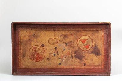 Plateau en laque de Pékin, à décor de cartouches...