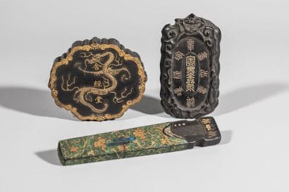 Trois pains d’encre. Chine, Qing, XIXe siècle....