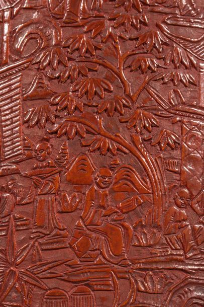 Bitong porte-pinceaux en bambou, au décor...