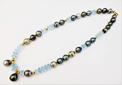 Imposant COLLIER de perles de Tahiti baroques...