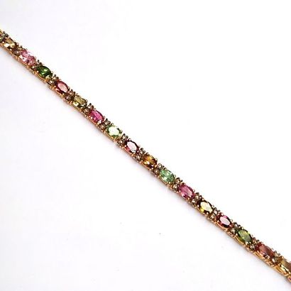 BRACELET articulé en argent doré (vermeil...