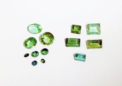 1 lot de TOURMALINES verdelite rectangulaire...
