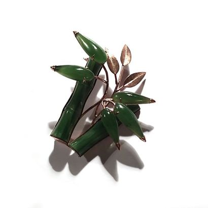 BROCHE en alliage d' or 9K (375°/°°) serti...