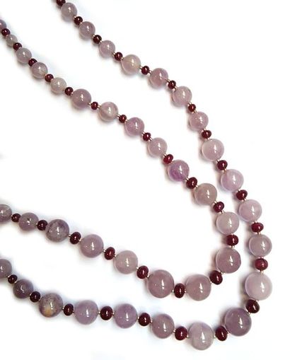 COLLIER double rangs composé en alternance...