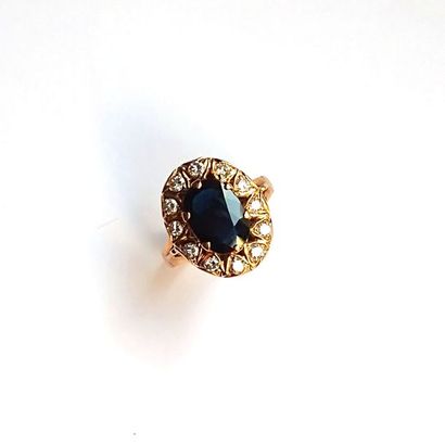 BAGUE marguerite en or jaune 18k (750°/°°)...