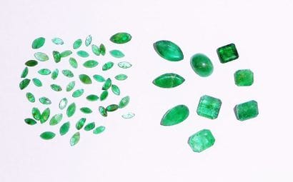 1 lot d'EMERAUDES navettes poids 5,86 ct,...