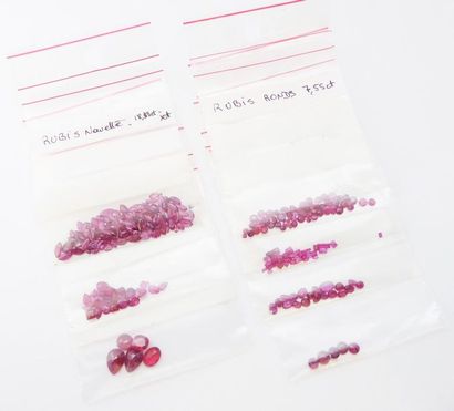 1 lot de RUBIS navette poids 18,33ct, 1 lot...