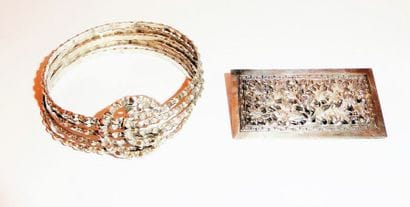 BRACELET en argent 925°/°°poinçon crabe composé...
