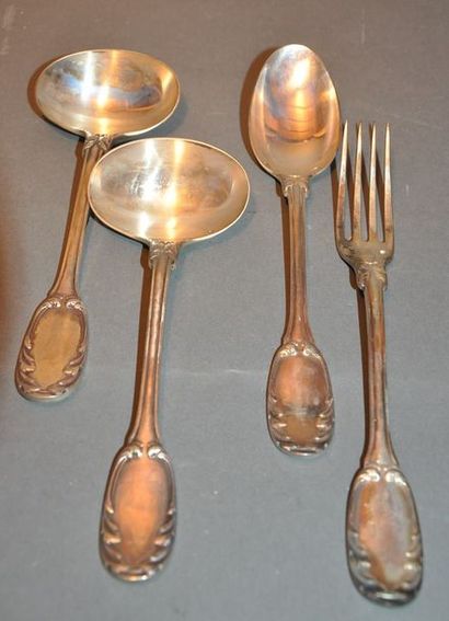 PARTIE DE MENAGERE en argent (925/°°) comprenant...