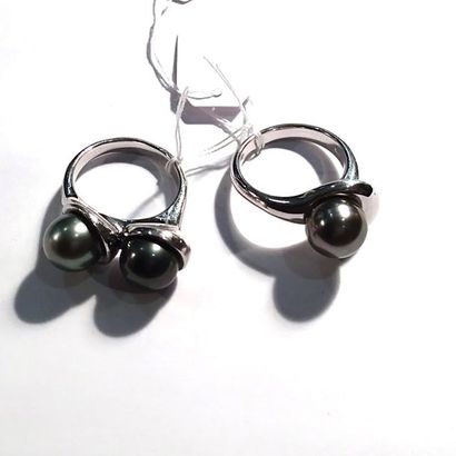 TAHIZEA - LOT de 2 bagues en argent (925/°°)...