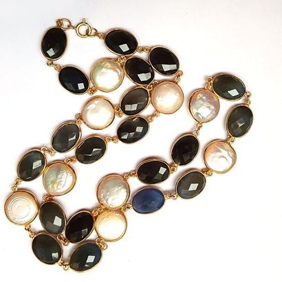 COLLIER en argent doré (vermeil) 925/°° formé...