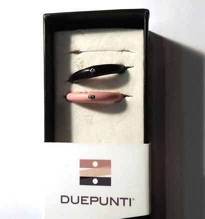 DUEPUNTI - LOT de 2 bagues jonc en silicone...