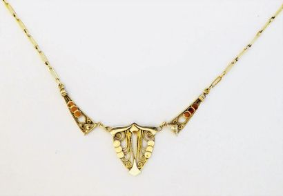 Charmant COLLIER draperie en plaqué or rose...