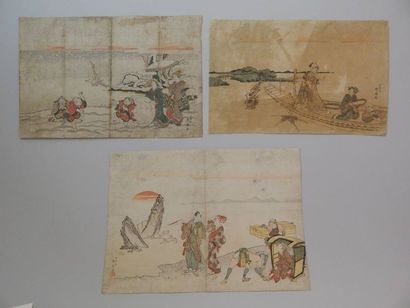 Shunsen, trois paysages.