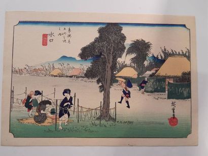 Hiroshige, les 53 stations du Tokaido, station...