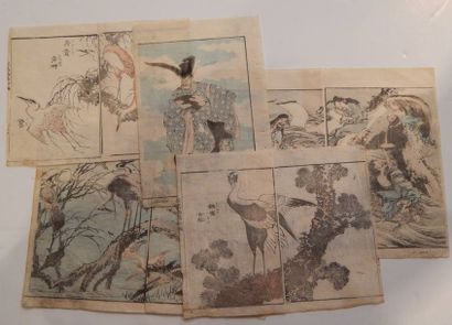 Hokusai Gafu, six estampes. Vers 1849.