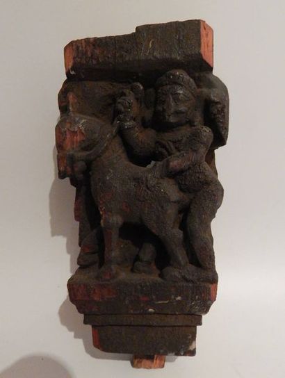 Bois de char en bois. Inde, XIXe siècle....
