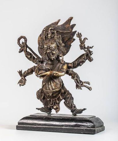 Maakala, en bronze. Népal, XIXe siècle. ...