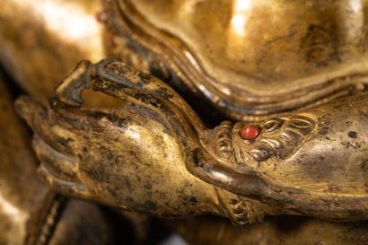 Tara vajra, en bronze doré. Népal, XXe siècle....