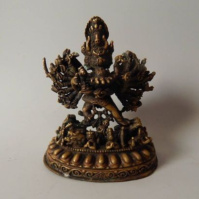 Yamantaka, en cuivre. Népal, XXe siècle....
