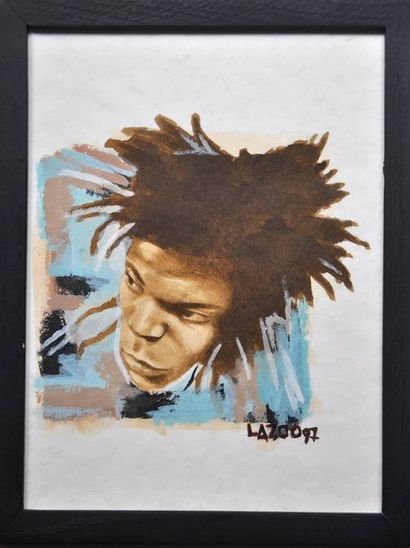 LAZOO

Portrait de Jean-Michel BASQUIAT/1997.

Encre...