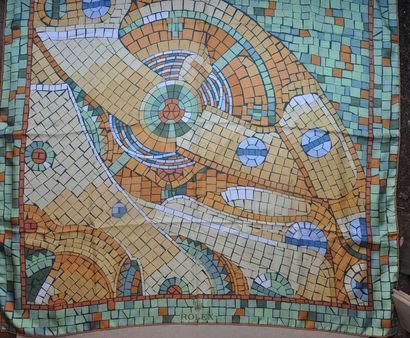 ROLEX - Foulard en soie. 89 x 89 cm.